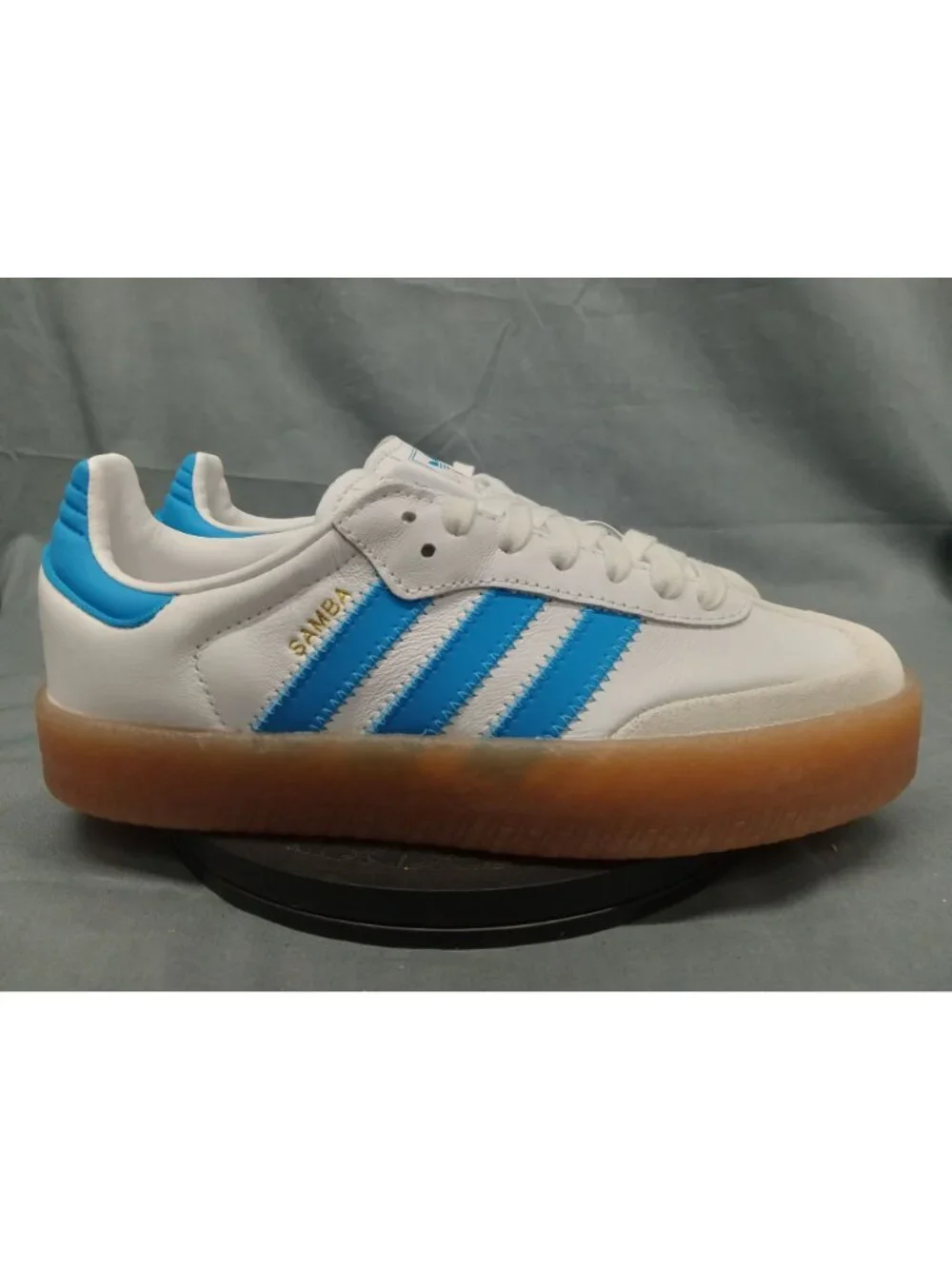 Adidas Samba OG J Sneaker JQ1236 Cloud White Bright Blue Boys Size 4 NEW NO BOX!